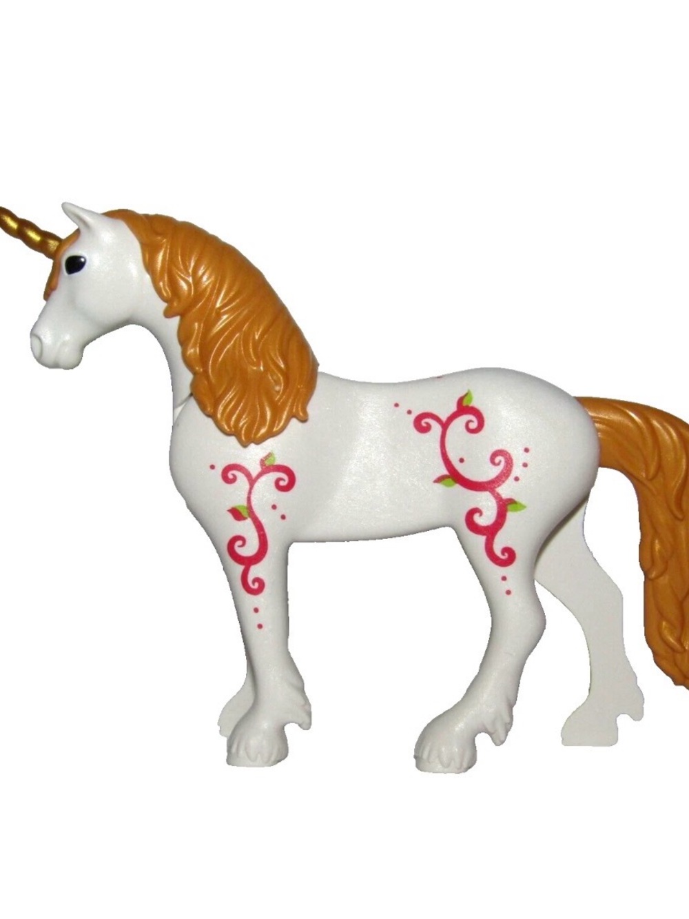 Retired Playmobil Unicorn White Gold Pink Scroll Fantasy Castle Figure”